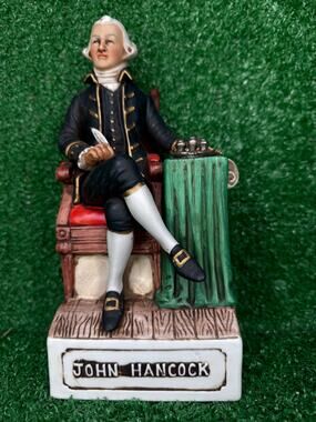 Vintage 1976 McCormick John Hancock Americana Porcelain Whiskey Decanter